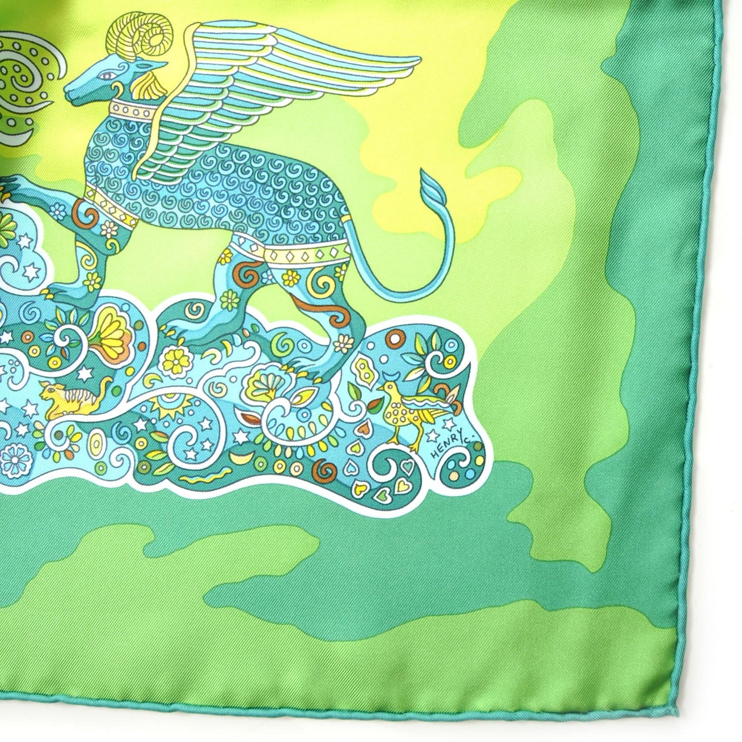 Silk Nuees Imaginaires Scarf 90 Green