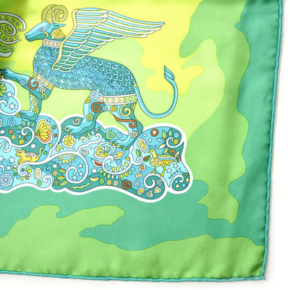 Hermes Silk Nuees Imaginaires Scarf 90 Green 4 of 6