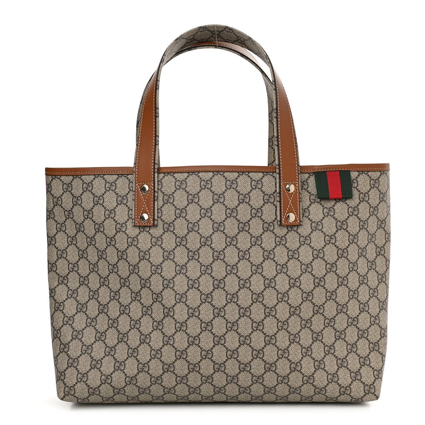 GG Plus Monogram Medium Signature Web Loop Tote Brown