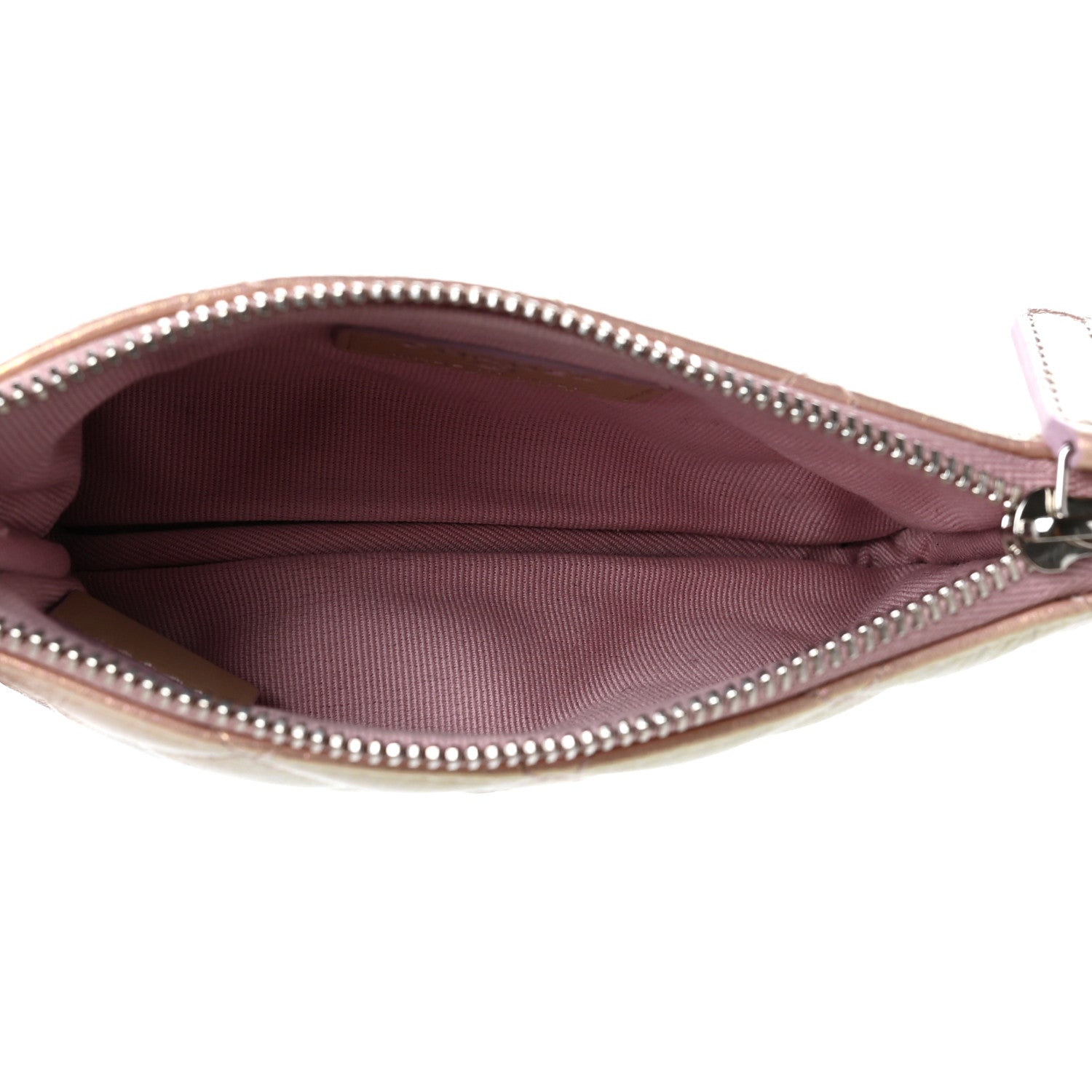 Chanel Iridescent Calfskin Quilted Small Cosmetic Case Pink 5 of 9