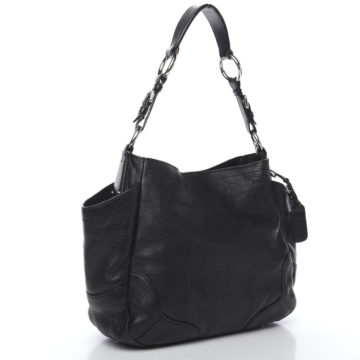 Vitello Daino Side Pocket Hobo Black