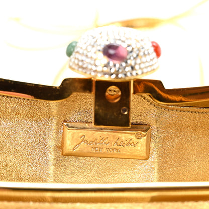 Judith Leiber Crystal Bow Minaudiere Clutch Gold 7 of 13