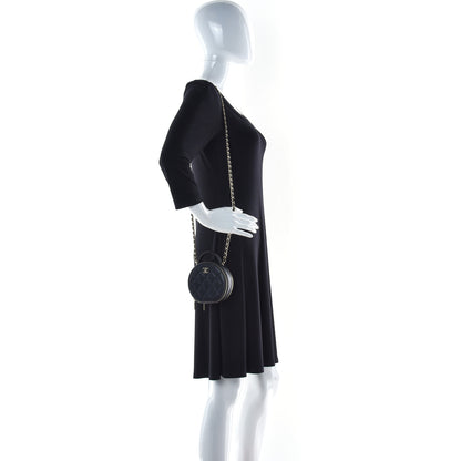 Chanel Caviar Quilted Round Handle With Care Vanity With Chain Black 2 of 14