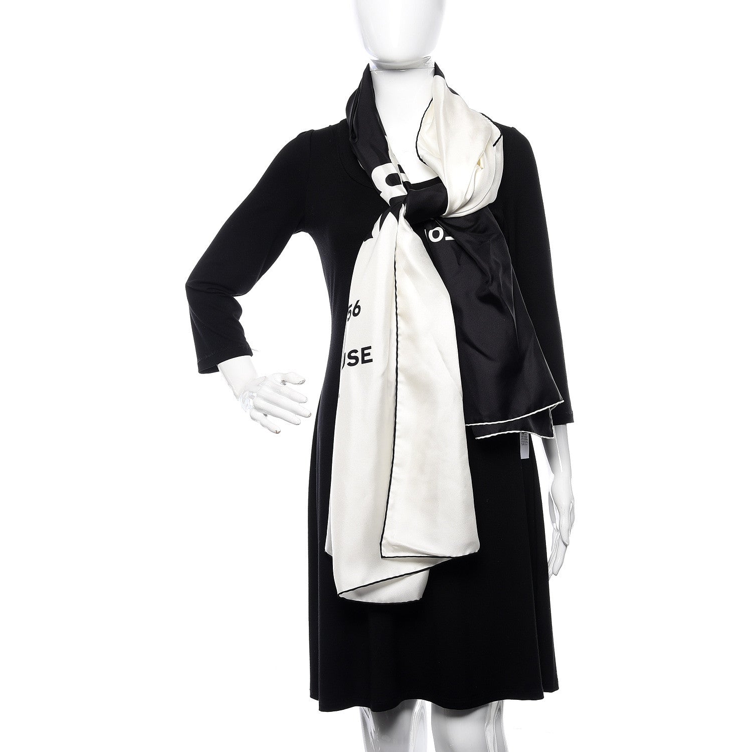Burberry Silk Horseferry Print Scarf Black White 2 of 7