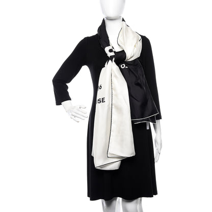 Burberry Silk Horseferry Print Scarf Black White 2 of 7