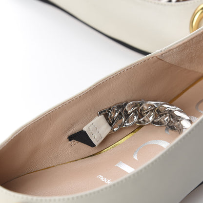 Gucci Nappa Lumiere Deva Horsebit Chain Embellished Flats 36 Dusty White 6 of 14