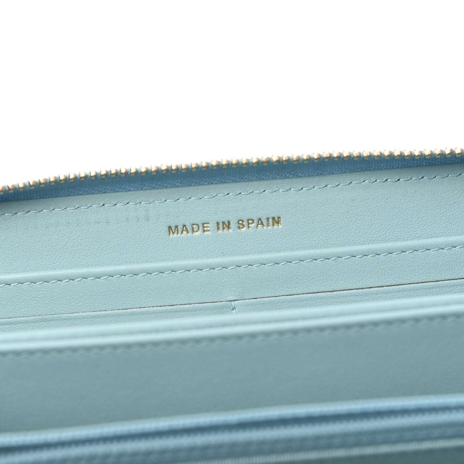 Chanel Caviar Quilted Large Gusset Zip Around Wallet Light Blue 6 of 9