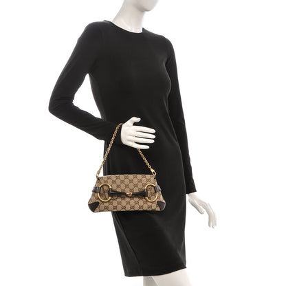 Gucci Monogram Horsebit Clutch Brown 2 of 7