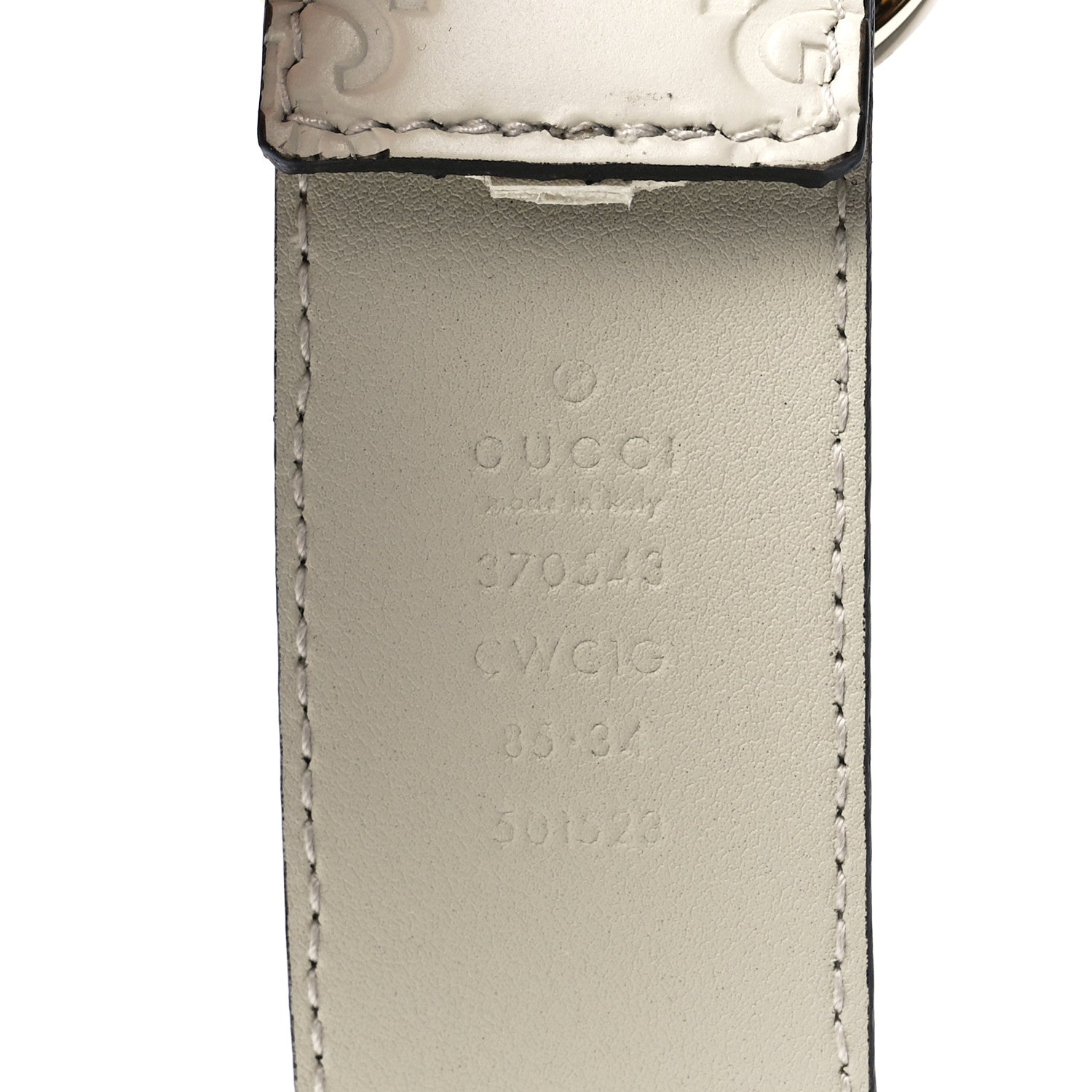 Gucci Guccissima Interlocking G 37mm Belt 85 34 Mystic White 4 of 5