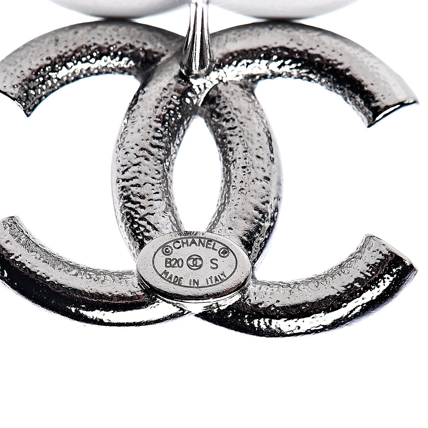 Chanel Crystal Palais Garnier CC Earrings Silver 4 of 5