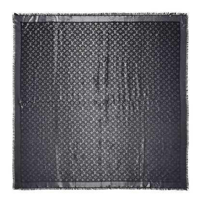 Louis Vuitton Silk Lurex Wool Monogram Shine Shawl Black 1 of 3