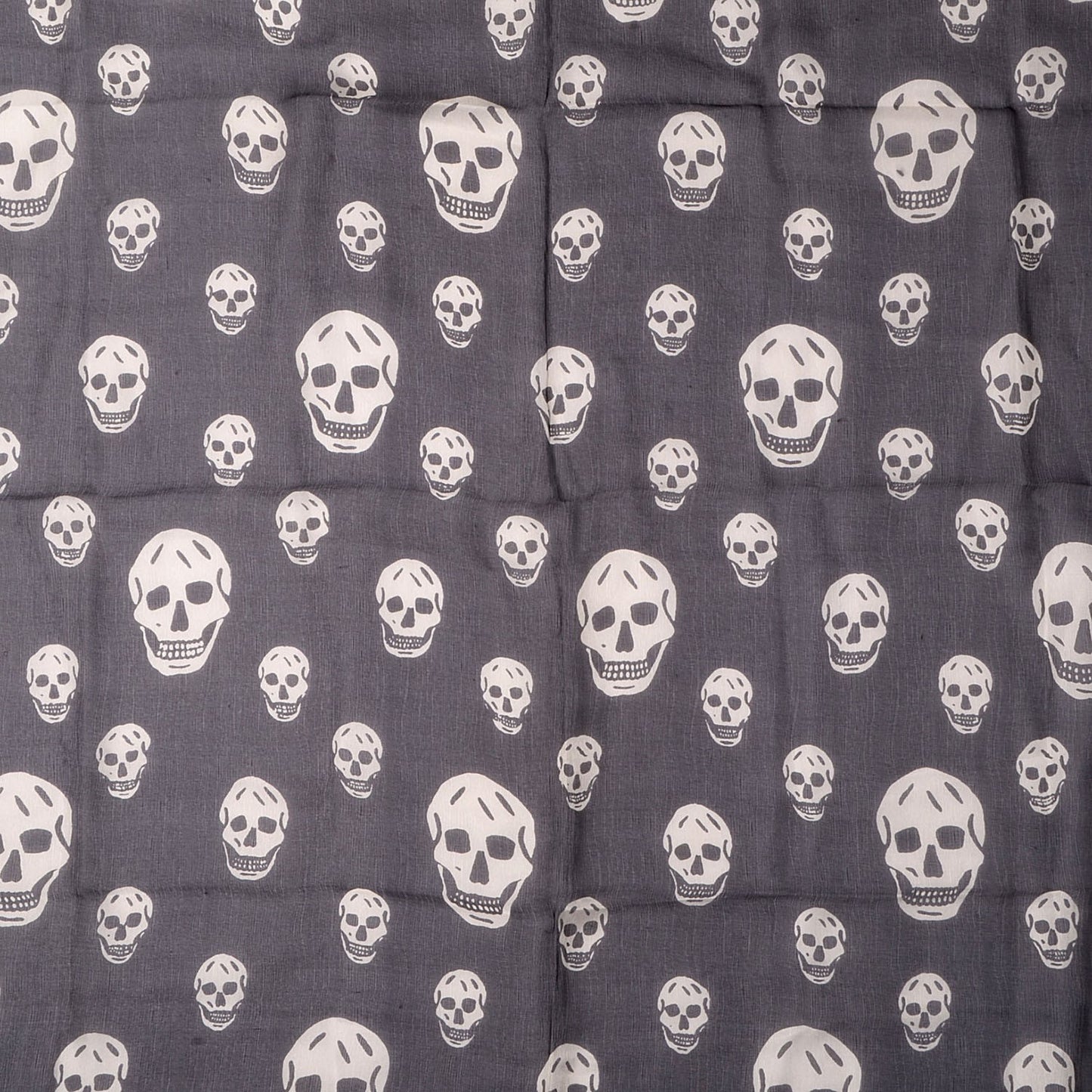 Silk Chiffon Skull Scarf Black Ivory