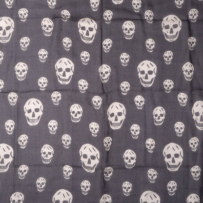 Alexander McQueen Silk Chiffon Skull Scarf Black Ivory 1 of 8