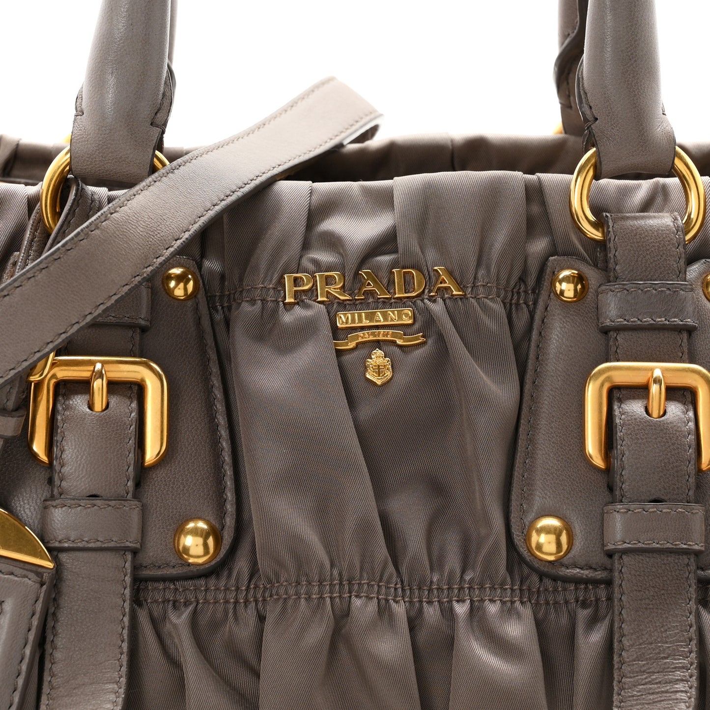 Tessuto Nylon Gaufre Shopping Satchel Argilla
