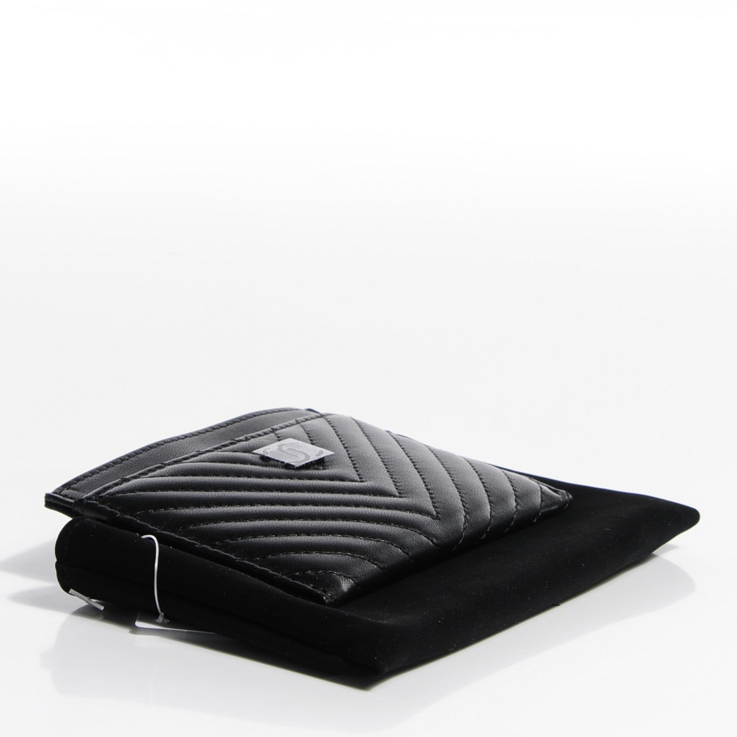 Chanel Lambskin Chevron Card Holder So Black 4 of 8
