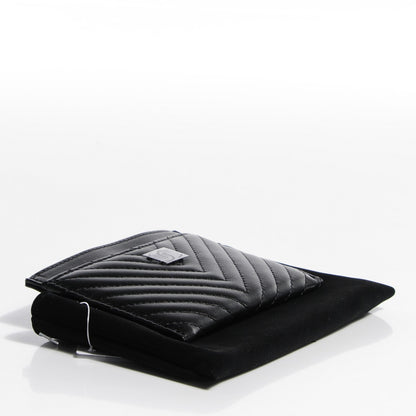 Chanel Lambskin Chevron Card Holder So Black 4 of 8