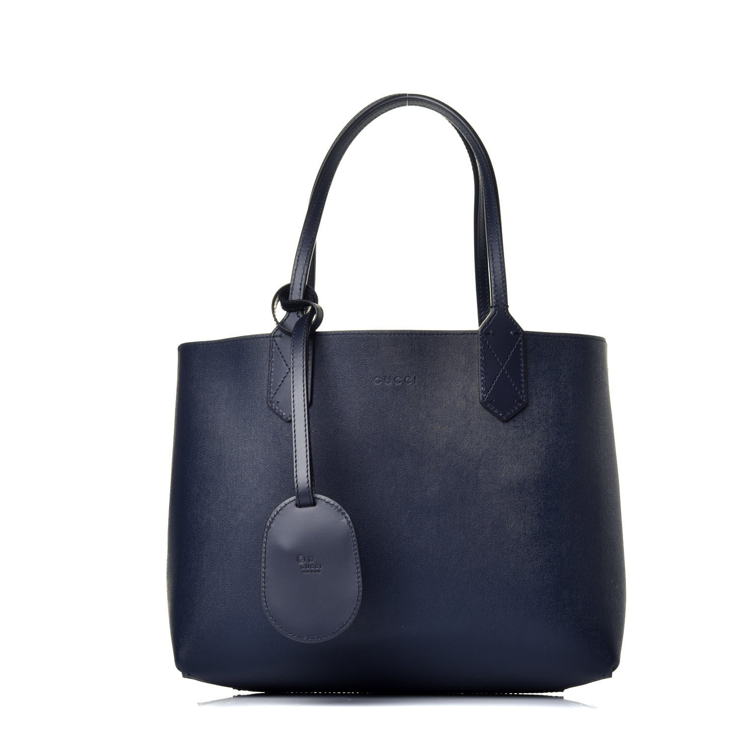 Gucci GG Supreme Monogram Blooms Small Reversible Tote Beige Blue Navy 4 of 17