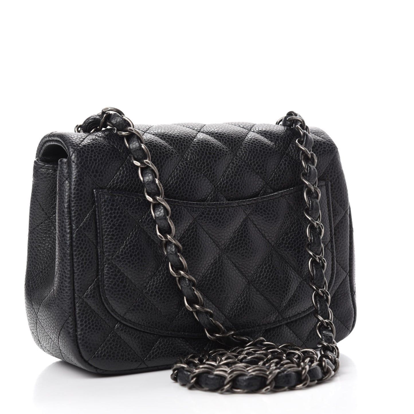 Caviar Quilted Mini Square Flap Black
