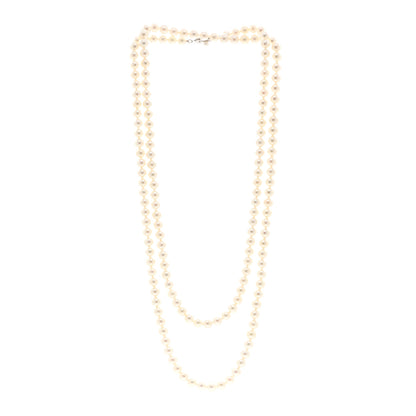 Mikimoto 14K White Gold Akoya Cultured Pearl 6.5-7mm Double Strand Necklace 3 of 5