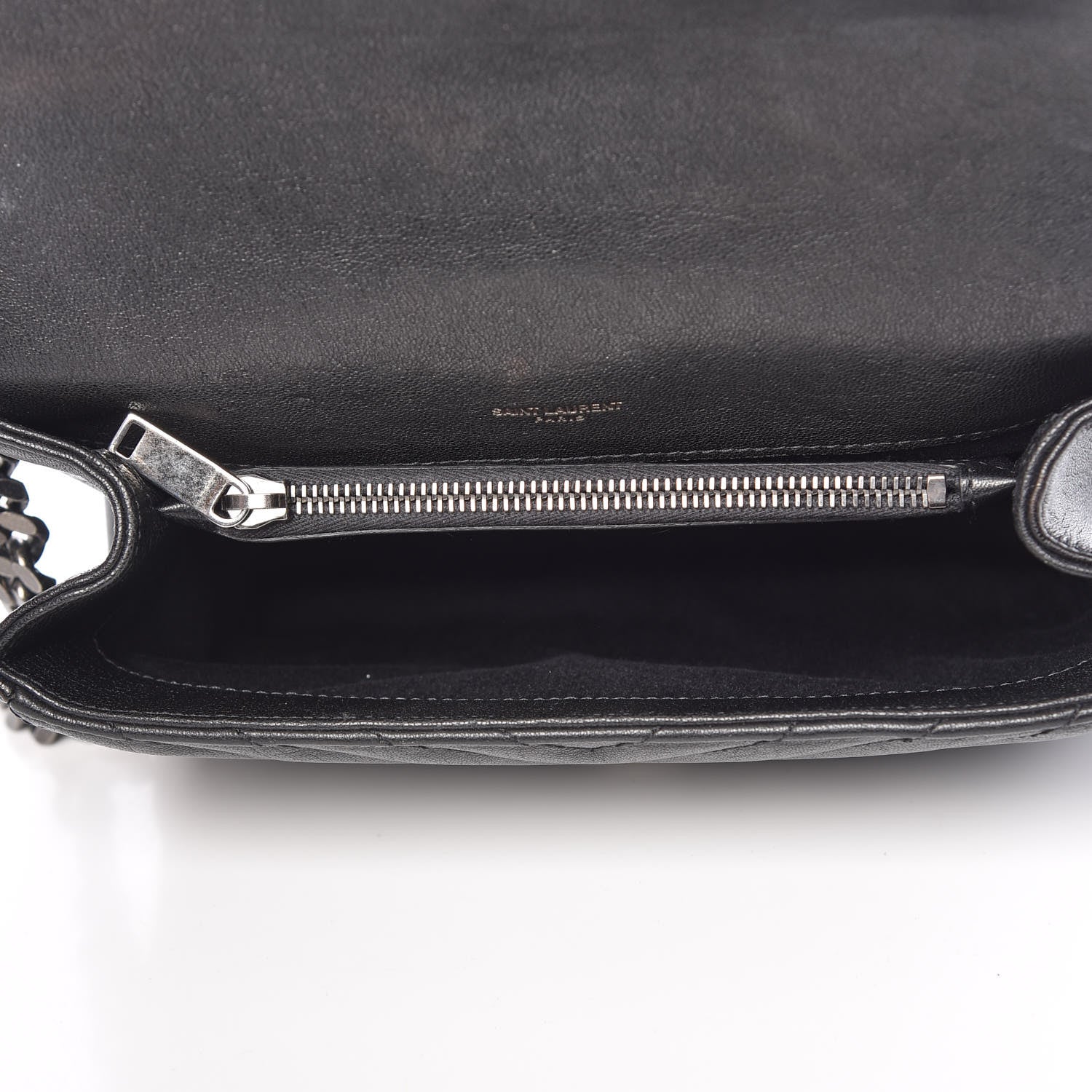 Saint Laurent Sheepskin Matelasse Chevron Monogram Medium College Bag Black 5 of 11