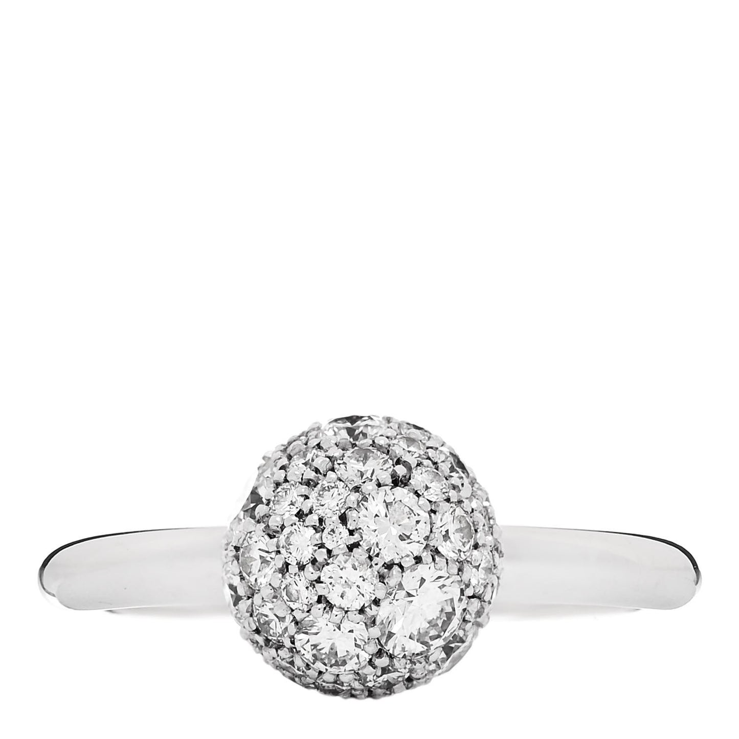 18K White Gold Diamond 8mm HardWear Ball Ring 55 7.25