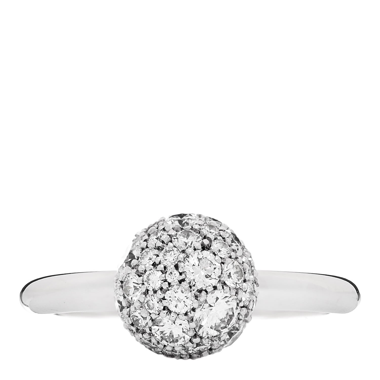 Tiffany 18K White Gold Diamond 8mm HardWear Ball Ring 55 7.25 1 of 6