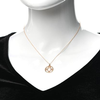 Tiffany 18K Rose Gold Diamond Small Atlas Open Pendant Necklace 2 of 6