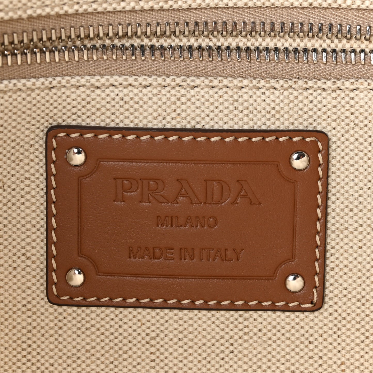Mistolino Vitello Logo Tote Naturale Cognac
