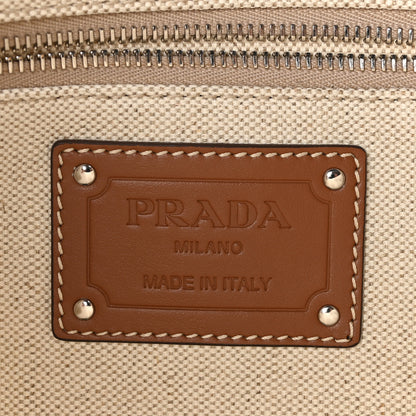 Prada Mistolino Vitello Logo Tote Naturale Cognac 6 of 9