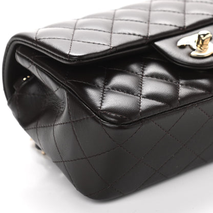 Chanel Lambskin Quilted Mini Rectangular Flap Dark Brown 9 of 10