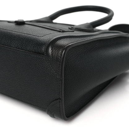 Celine Drummed Calfskin Nano Luggage Black 10 of 10