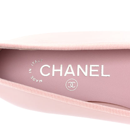 Chanel Lambskin Cap Toe CC Ballerina Flats 36.5 Light Pink Dark Pink 7 of 8