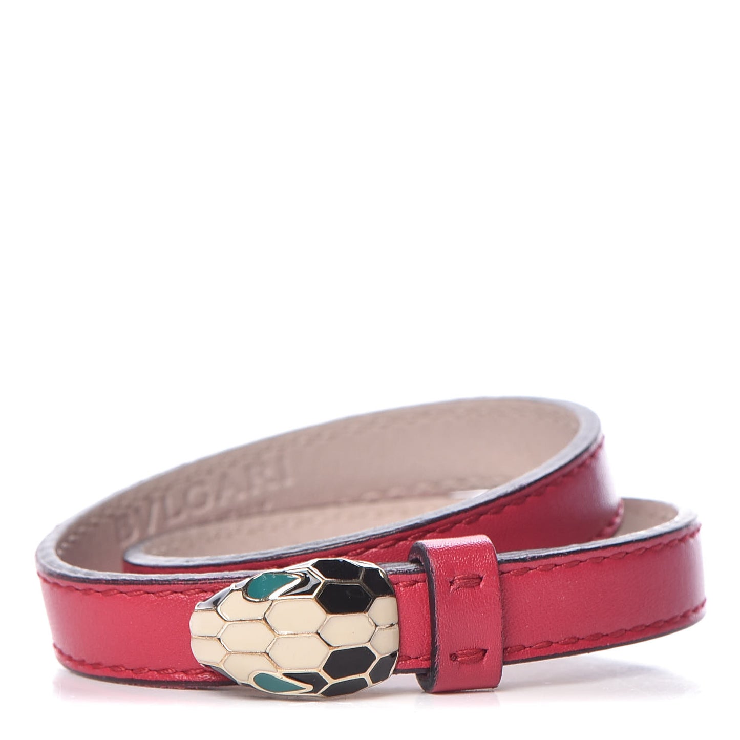 Calfskin Forever Serpenti Bracelet Red