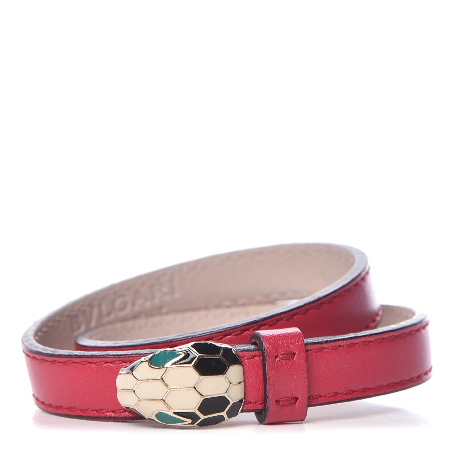 Bulgari Calfskin Forever Serpenti Bracelet Red 1 of 5