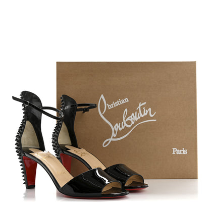 Christian Louboutin Patent Nappa Trezanita 70 Ankle Strap Sandals 37.5 Black 12 of 12