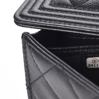 Chanel Caviar Quilted Boy Flap Wallet So Black 8 of 11