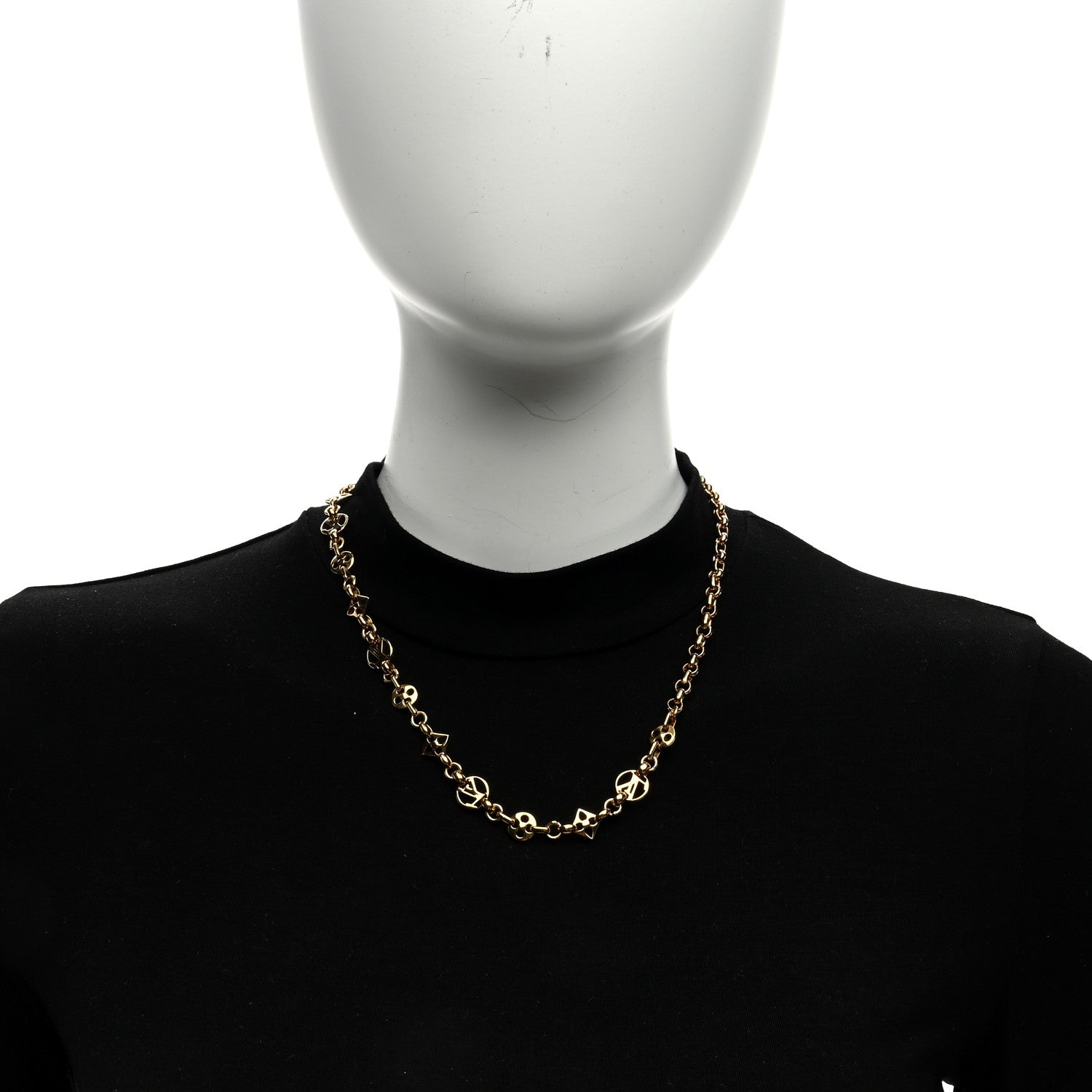 Louis Vuitton Metal Crazy in Lock Necklace Gold 3 of 4