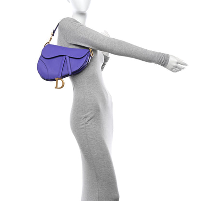 Christian Dior Grained Calfskin Saddle Bag Purple 2 of 11