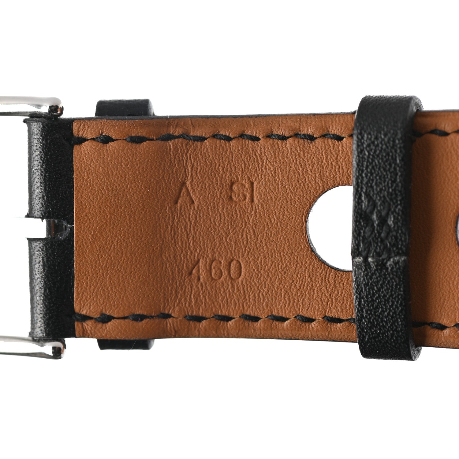 Hermes Gala Calfskin 42mm Apple Watch Single Tour Rallye Band Black 4 of 5