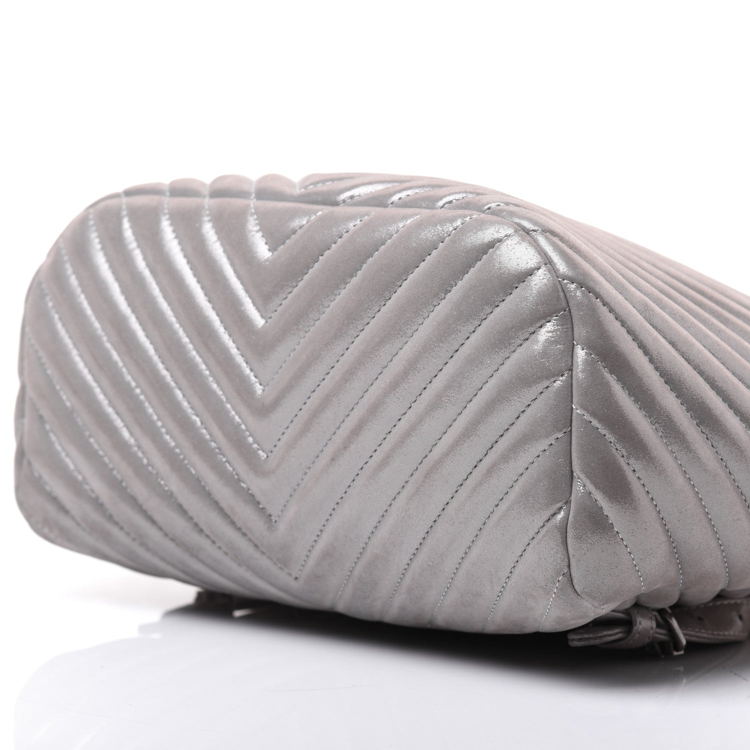 Chanel Metallic Calfskin Chevron Quilted Small Urban Spirit Backpack Silver 6 of 31