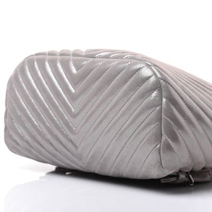 Chanel Metallic Calfskin Chevron Quilted Small Urban Spirit Backpack Silver 6 of 31