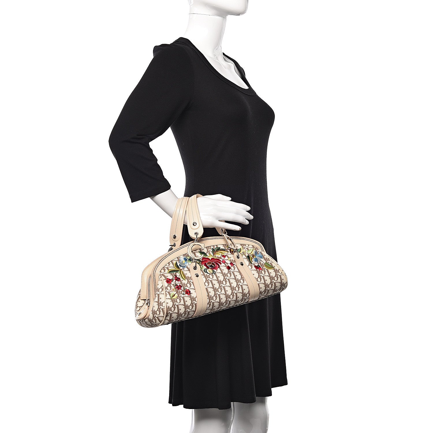 Christian Dior Monogram Vintage Flowers Bowler Beige 2 of 11