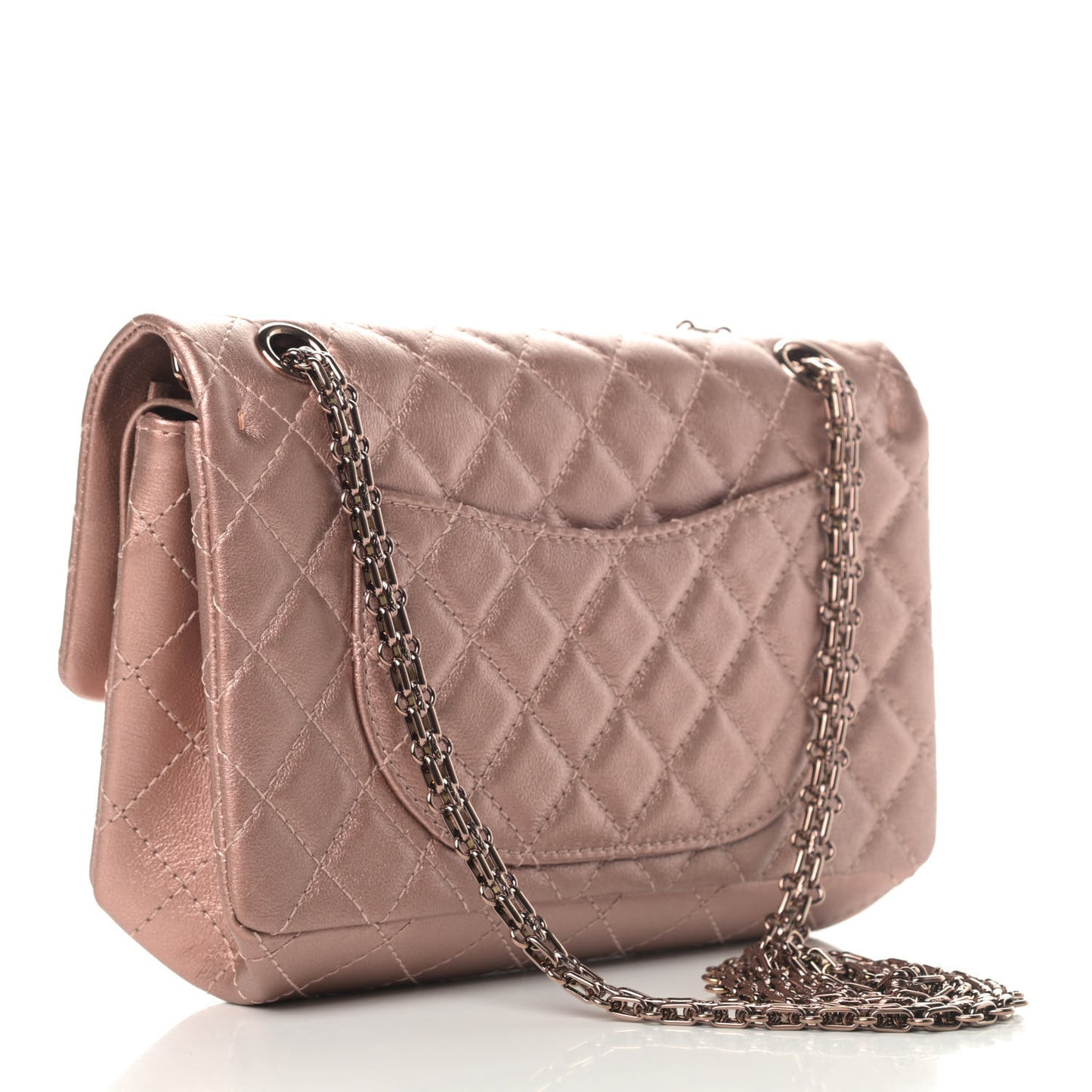 Metallic Grained Calfskin Quilted 2.55 Reissue 225 Flap Copper Pink