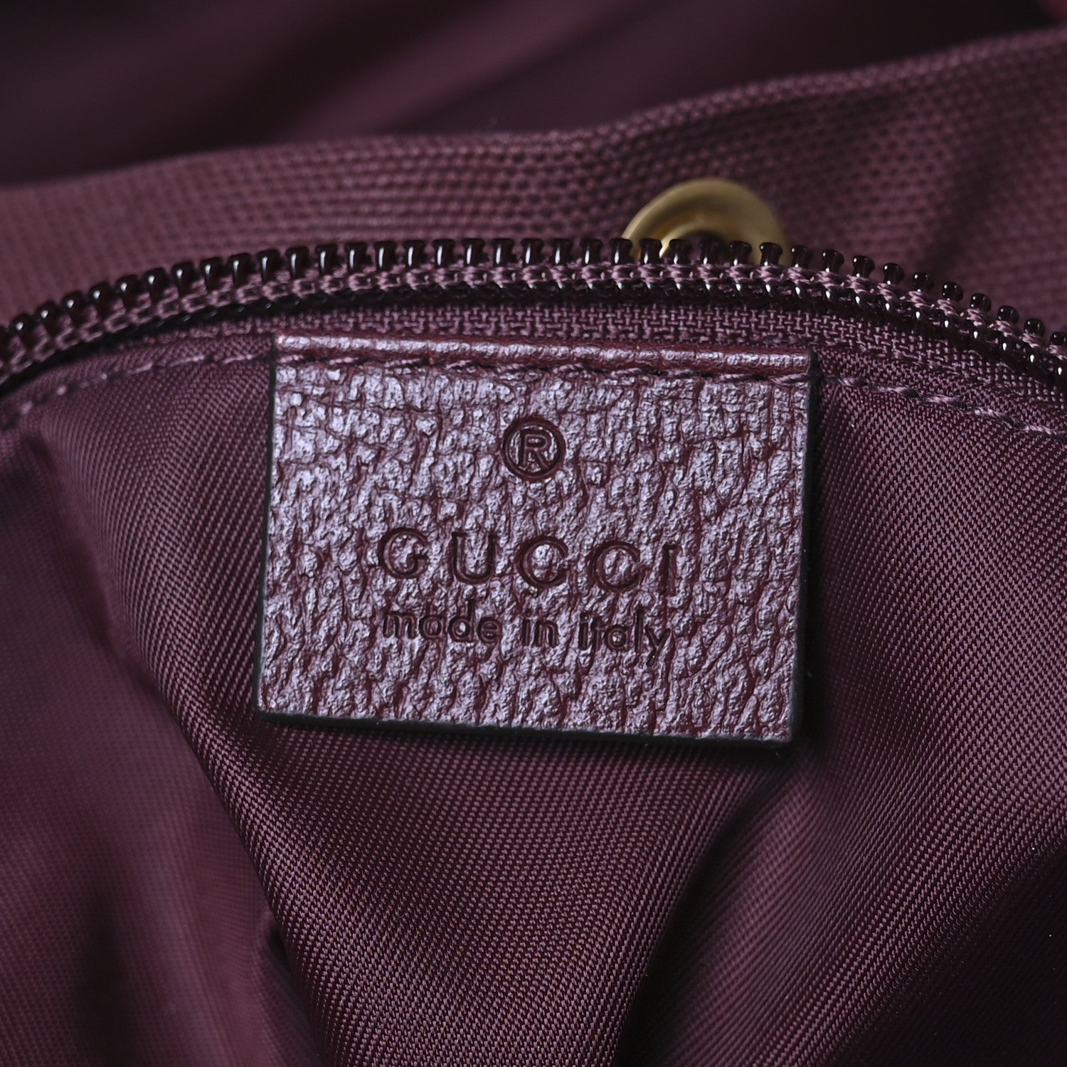 Gucci GG Monogram Script Logo Large Double Pocket Backpack Sahara Rubino Bordeaux 6 of 10