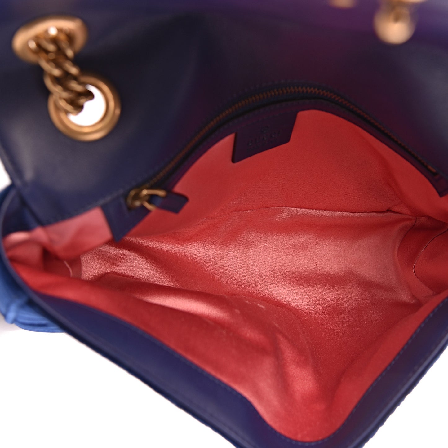 Velvet Matelasse Small GG Marmont Shoulder Bag Cobalt Blue