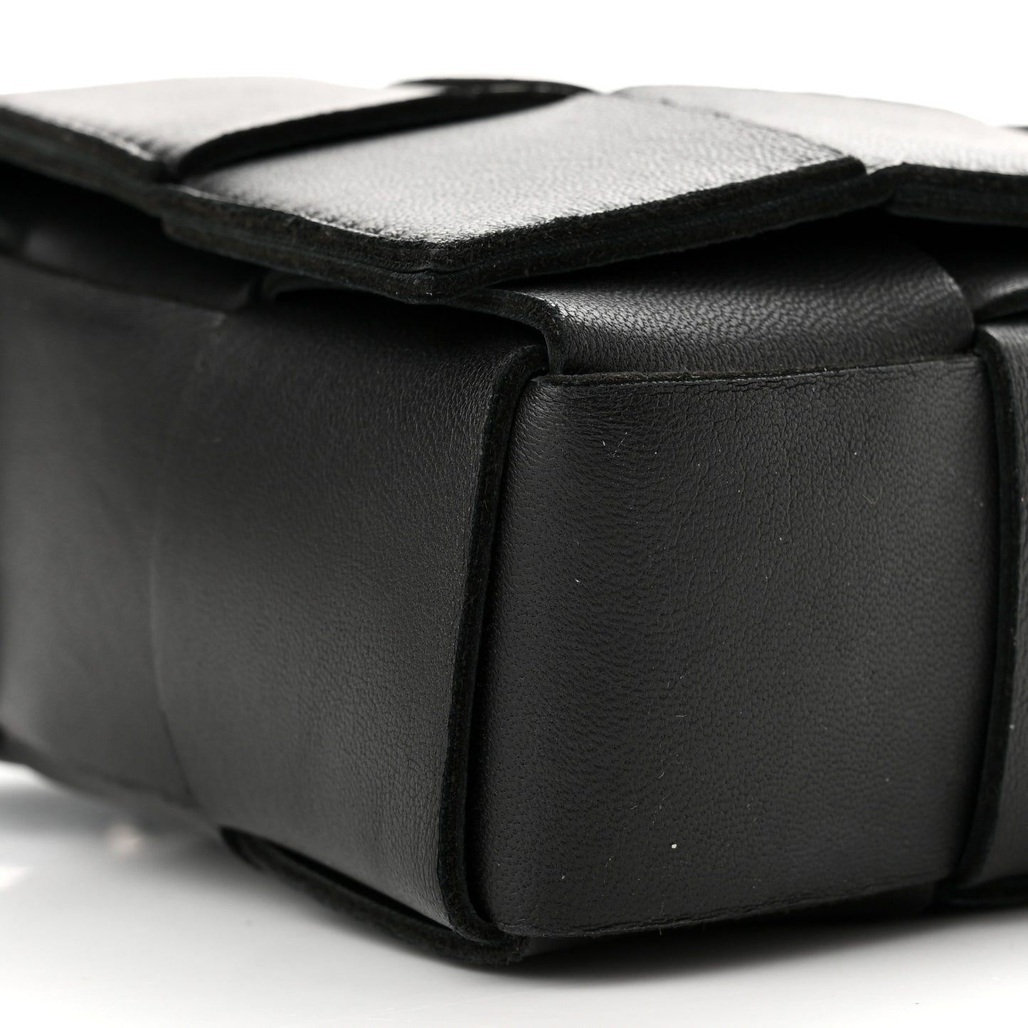 Lambskin Maxi Intrecciato Cassette Crossbody Bag Black