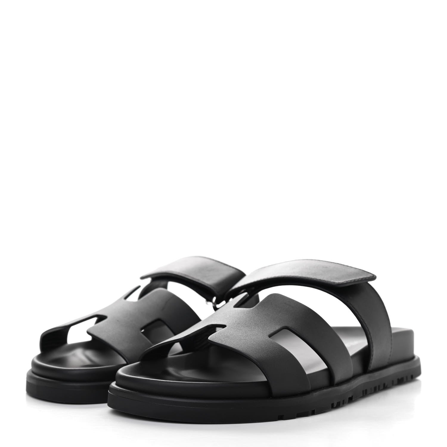Hermes Calfskin Womens Chypre Sandals 36 Black 3 of 8