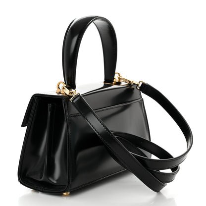 Salvatore Ferragamo Brushed Off Calfskin Iconic Top Handle Bag Black 3 of 10