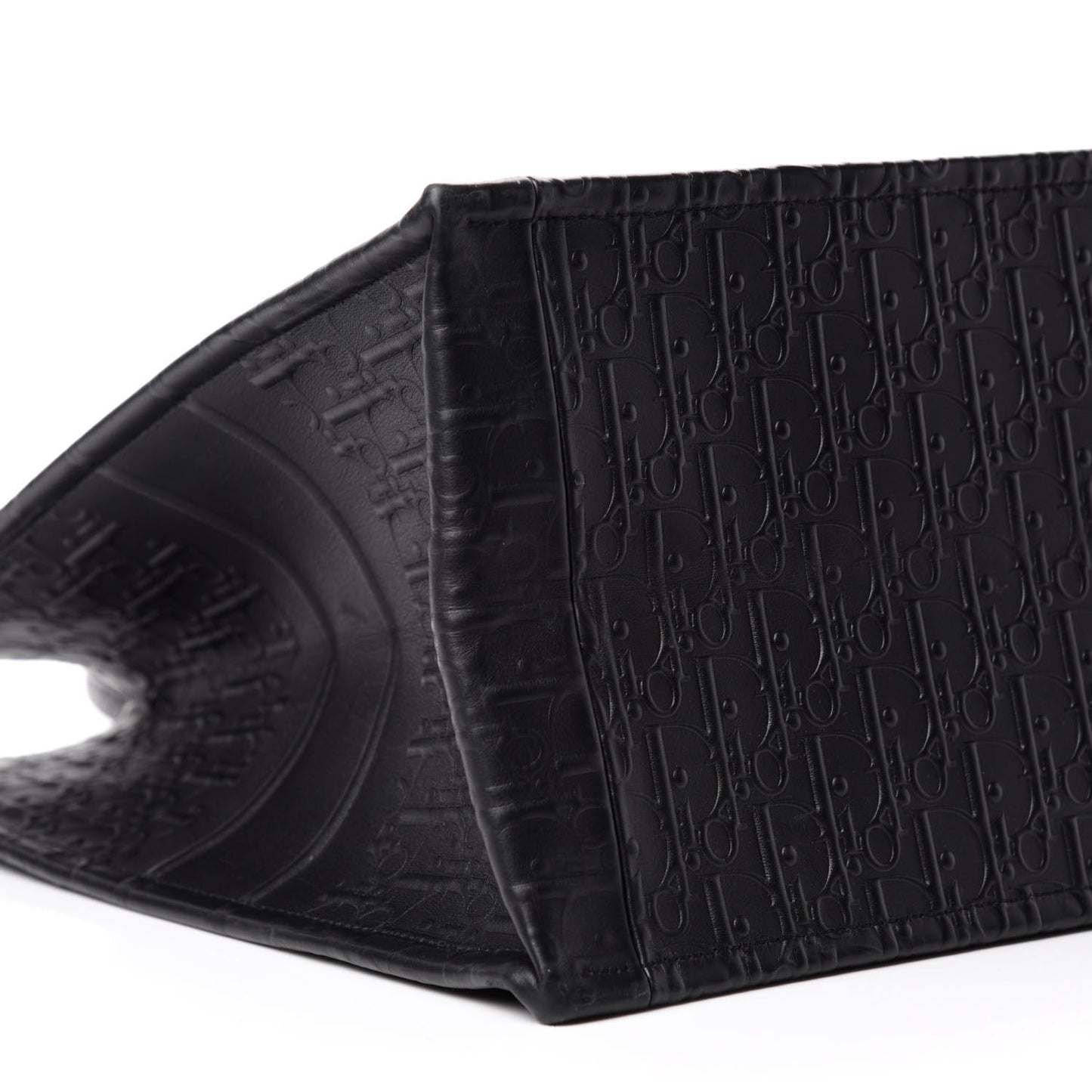 Oblique Calfskin Embossed Book Tote Black