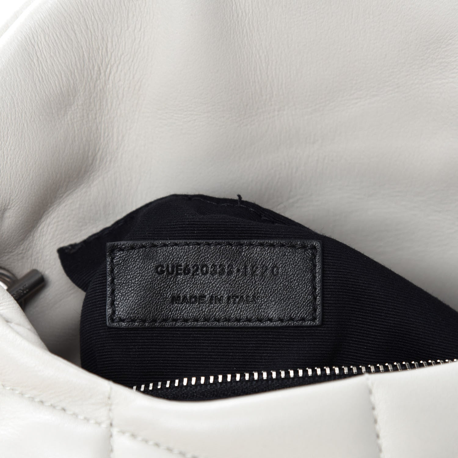 Saint Laurent Lambskin Quilted Toy Loulou Puffer Monogram Chain Satchel Blanc Vintage 10 of 12